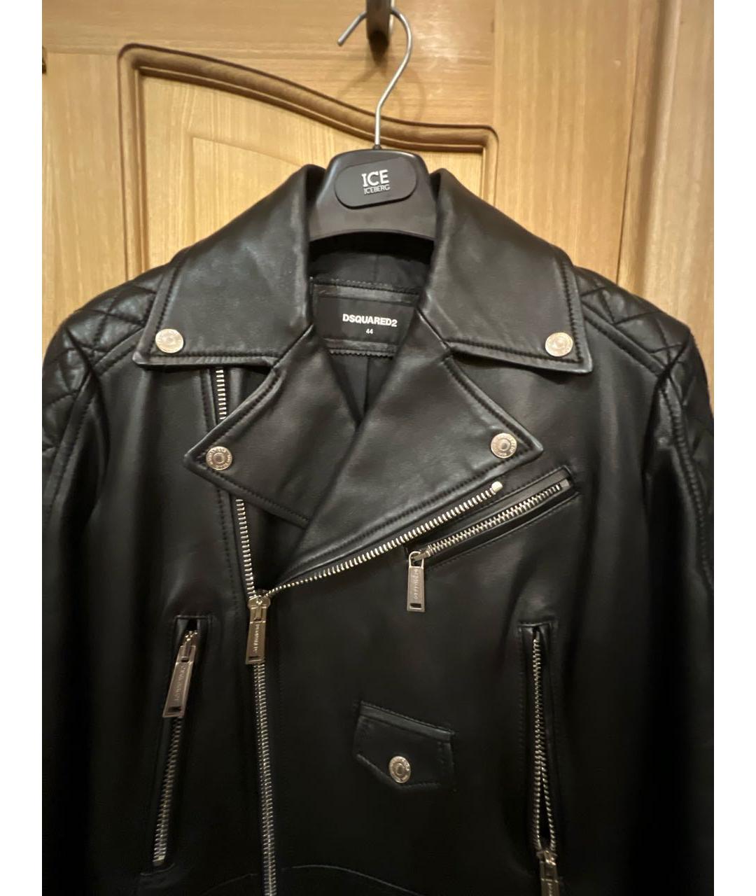 DSQUARED2 Черная кожаная куртка, фото 4