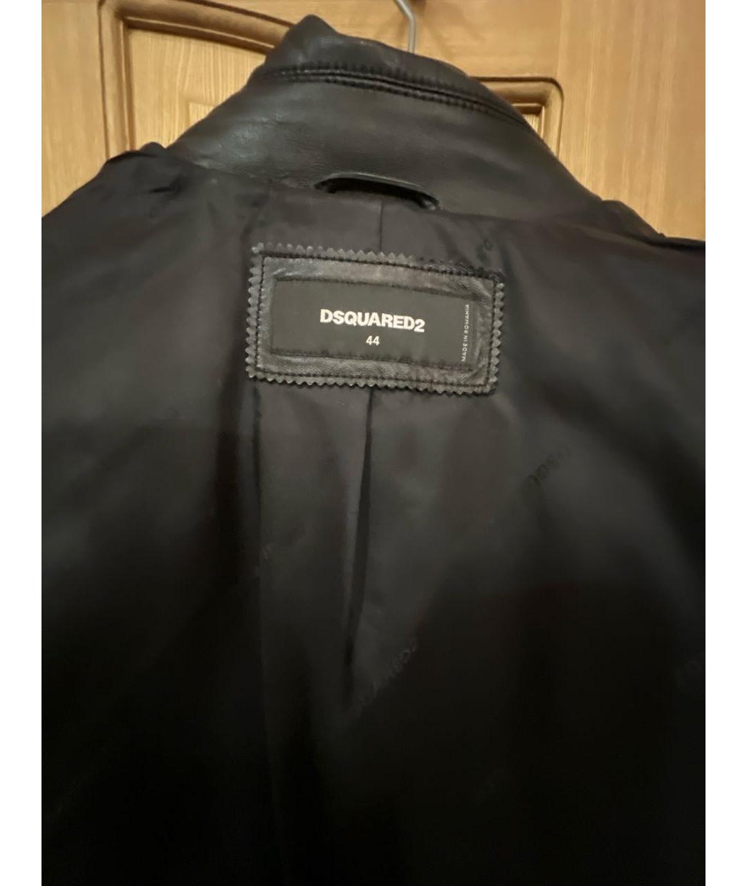 DSQUARED2 Черная кожаная куртка, фото 3