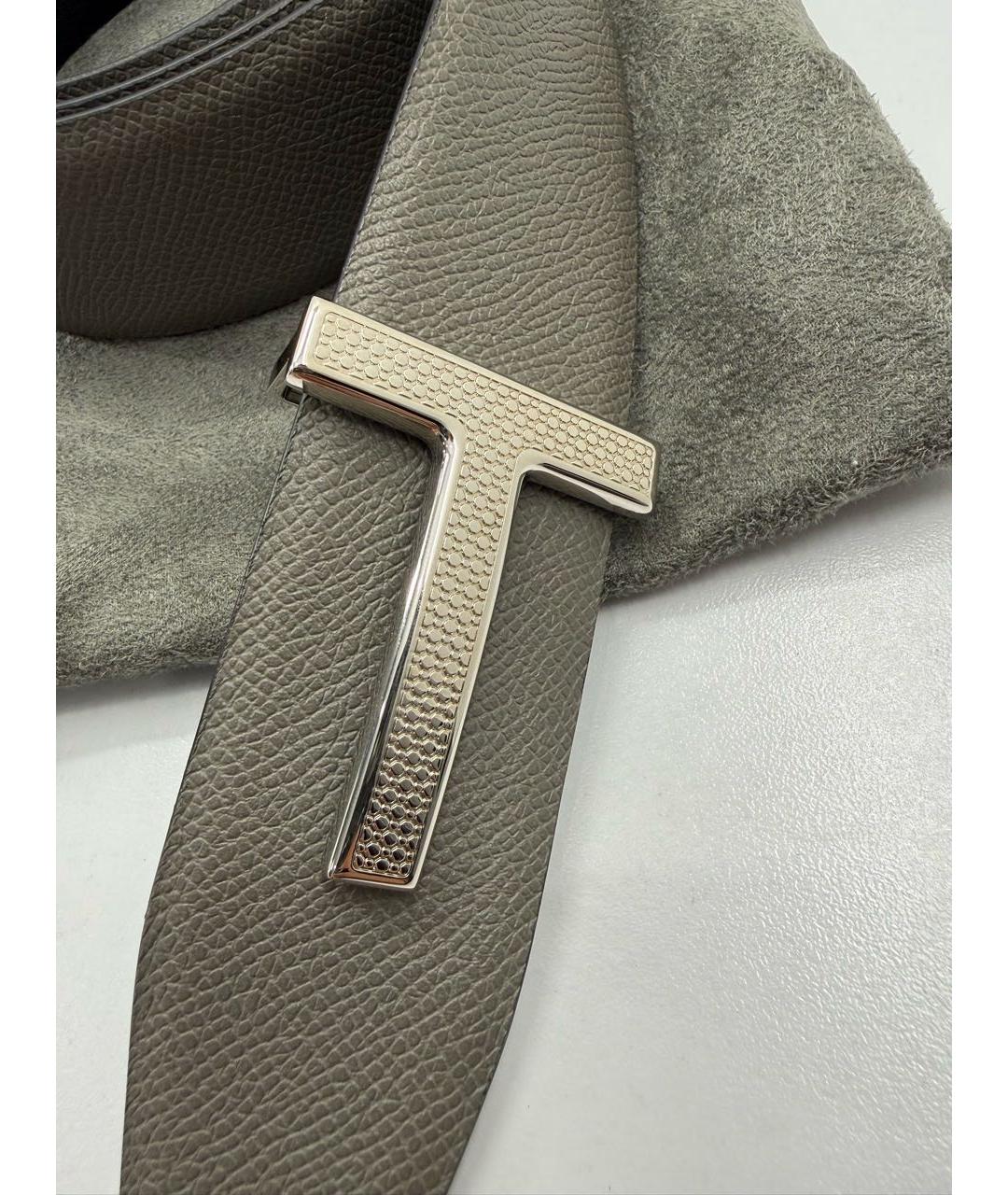 TOM FORD Серый кожаный ремень, фото 5