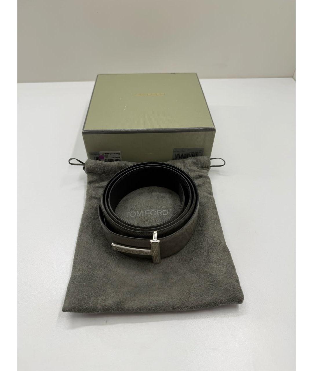 TOM FORD Серый кожаный ремень, фото 6