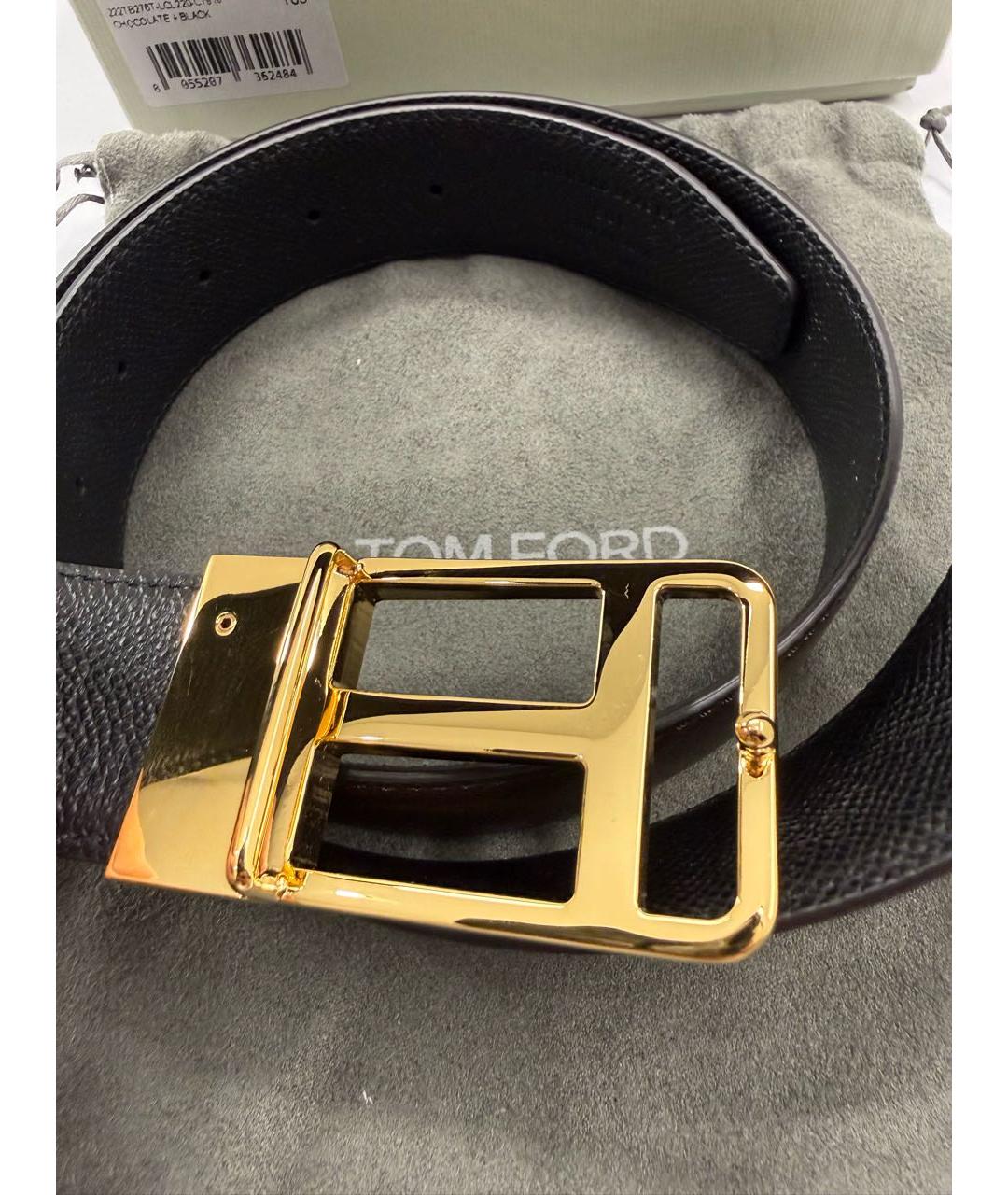 TOM FORD Черный кожаный ремень, фото 2