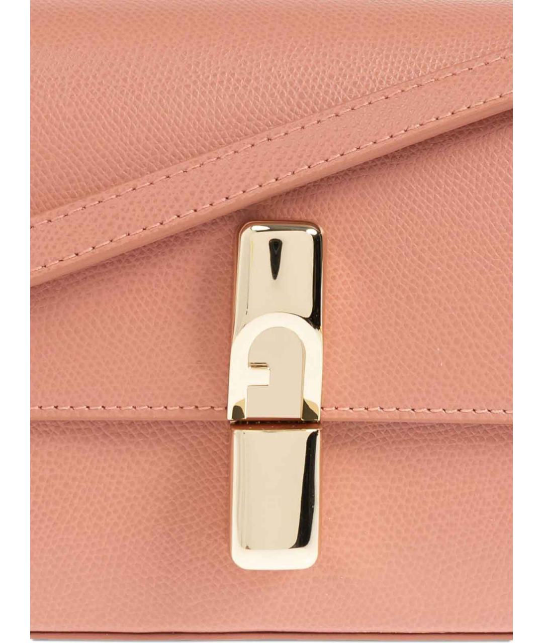 FURLA Розовая кожаная сумка через плечо, фото 6