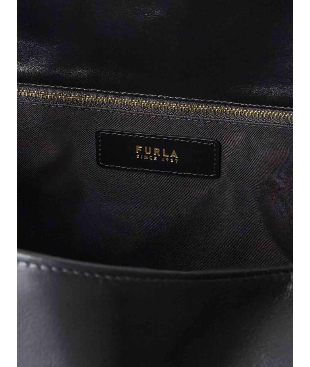 FURLA Черная кожаная сумка через плечо, фото 3
