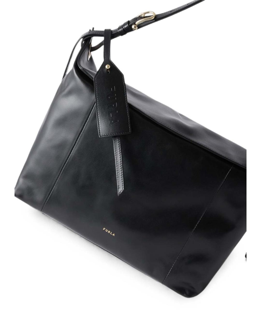 FURLA Черная кожаная сумка через плечо, фото 4
