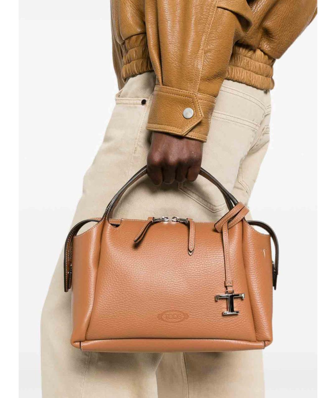 TOD'S Коричневая кожаная сумка тоут, фото 2