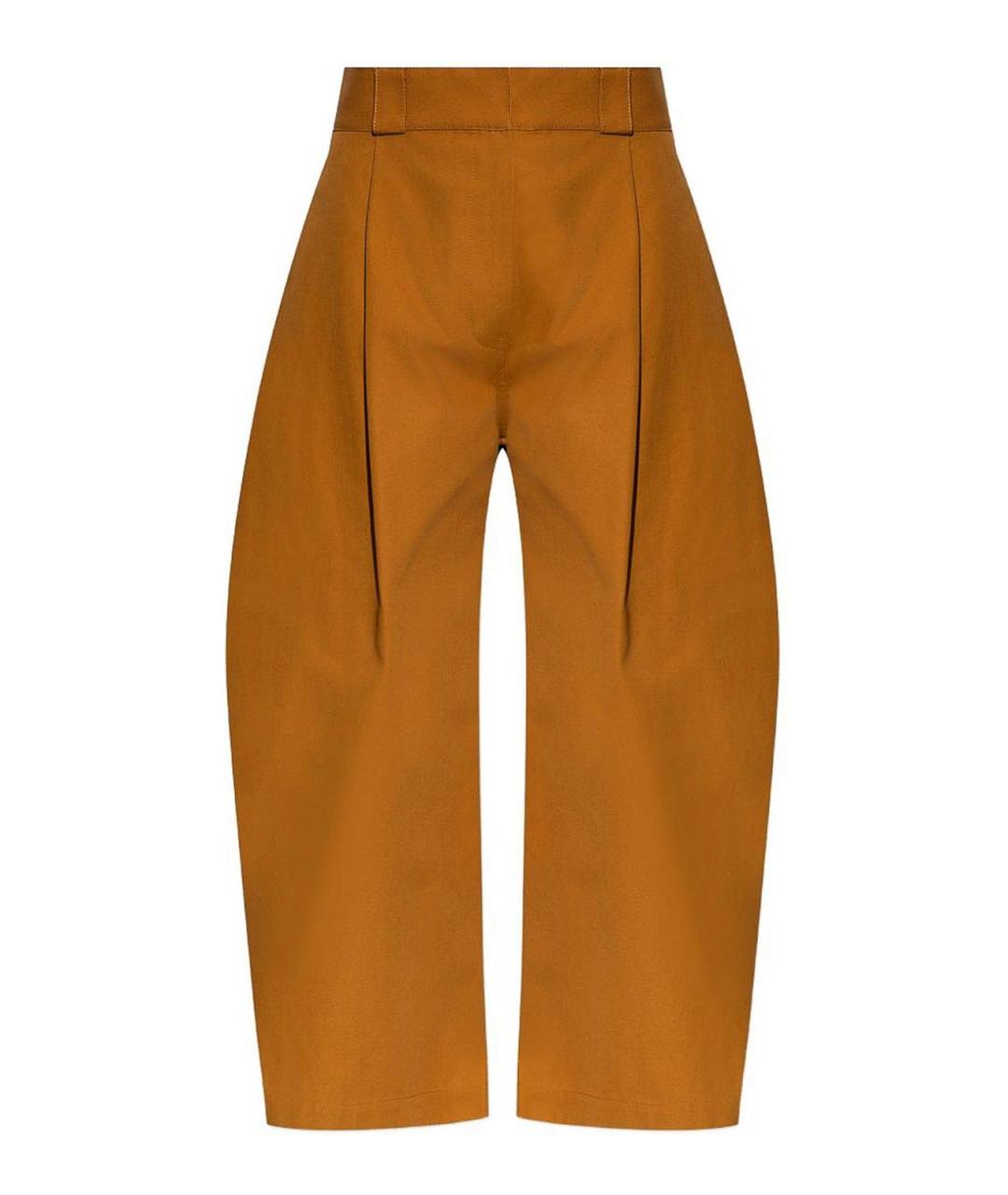 BALENCIAGA Бежевые хлопковые прямые брюки, фото 1