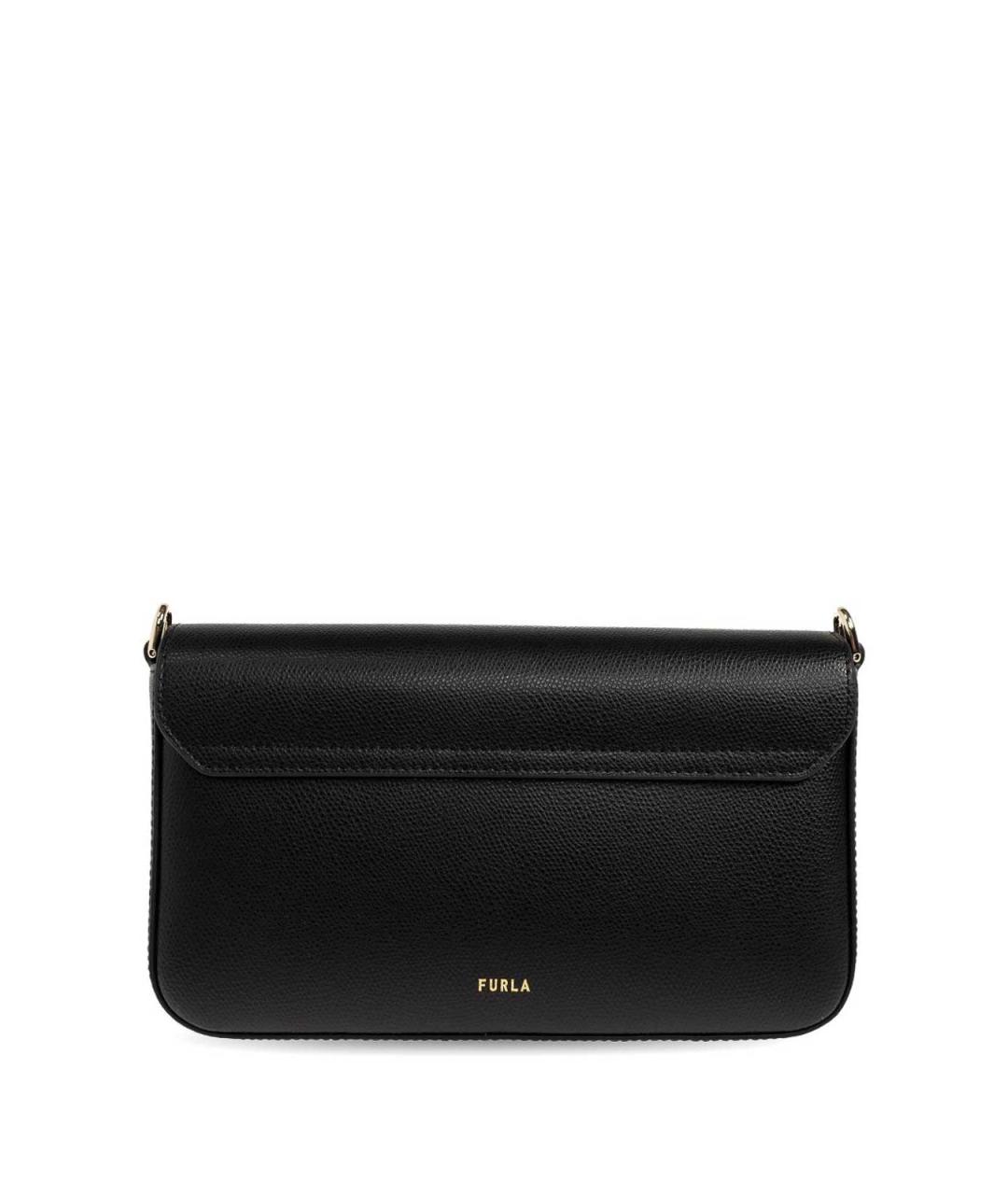 FURLA Черная кожаная сумка через плечо, фото 6