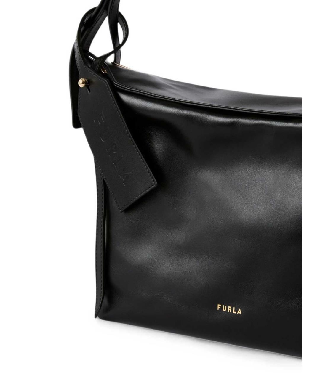FURLA Черная кожаная сумка через плечо, фото 4