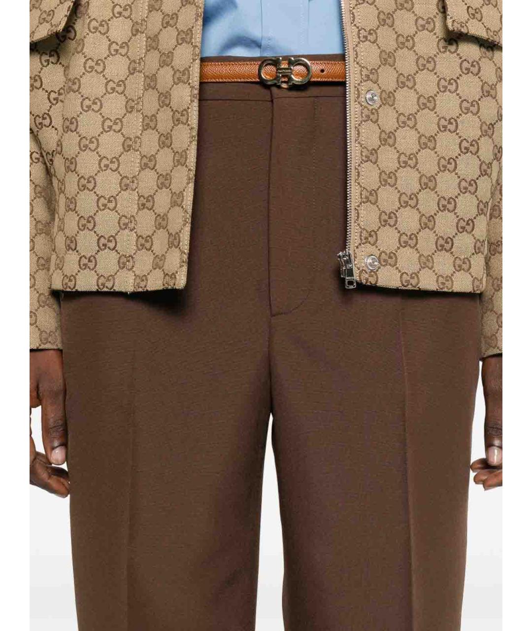 GUCCI Коричневые брюки широкие, фото 4