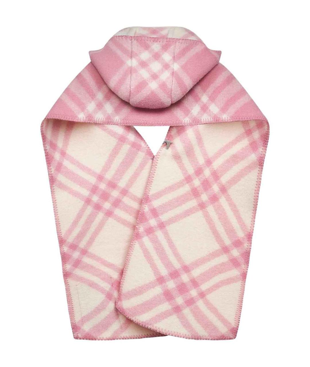 BURBERRY Розовый шерстяной шарф, фото 2