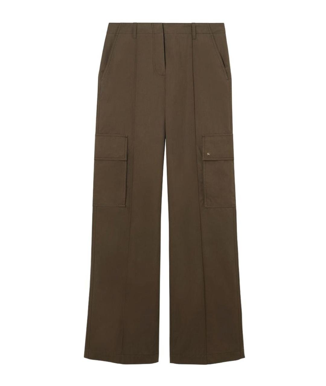 BURBERRY Зеленые хлопковые брюки широкие, фото 1