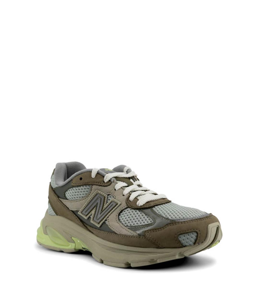 NEW BALANCE Зеленые кожаные низкие кроссовки / кеды, фото 3