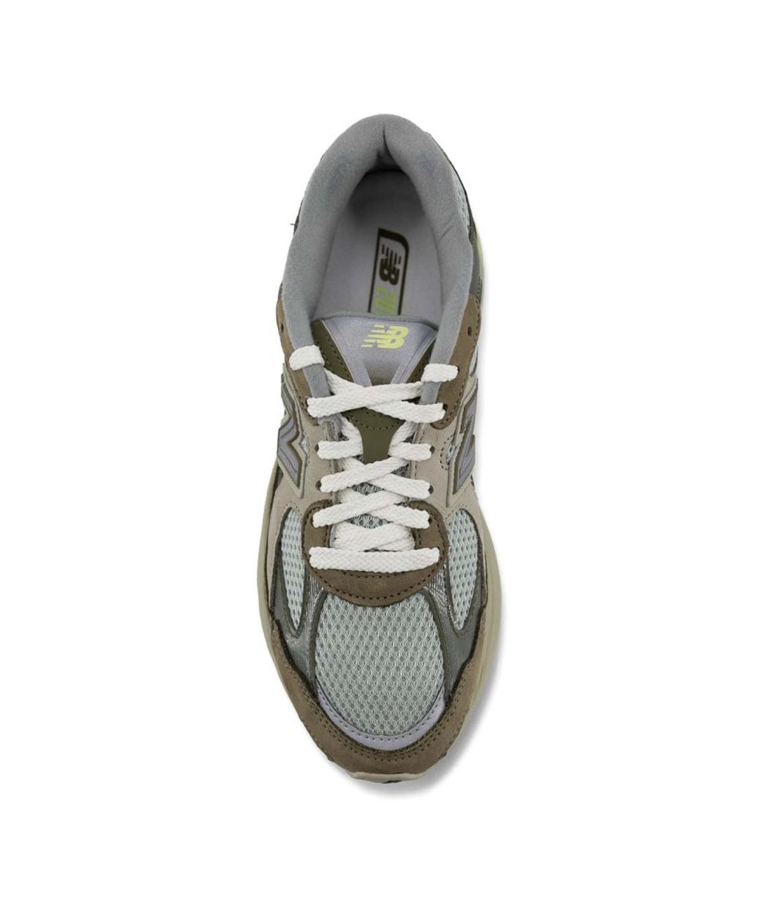 NEW BALANCE Зеленые кожаные низкие кроссовки / кеды, фото 4