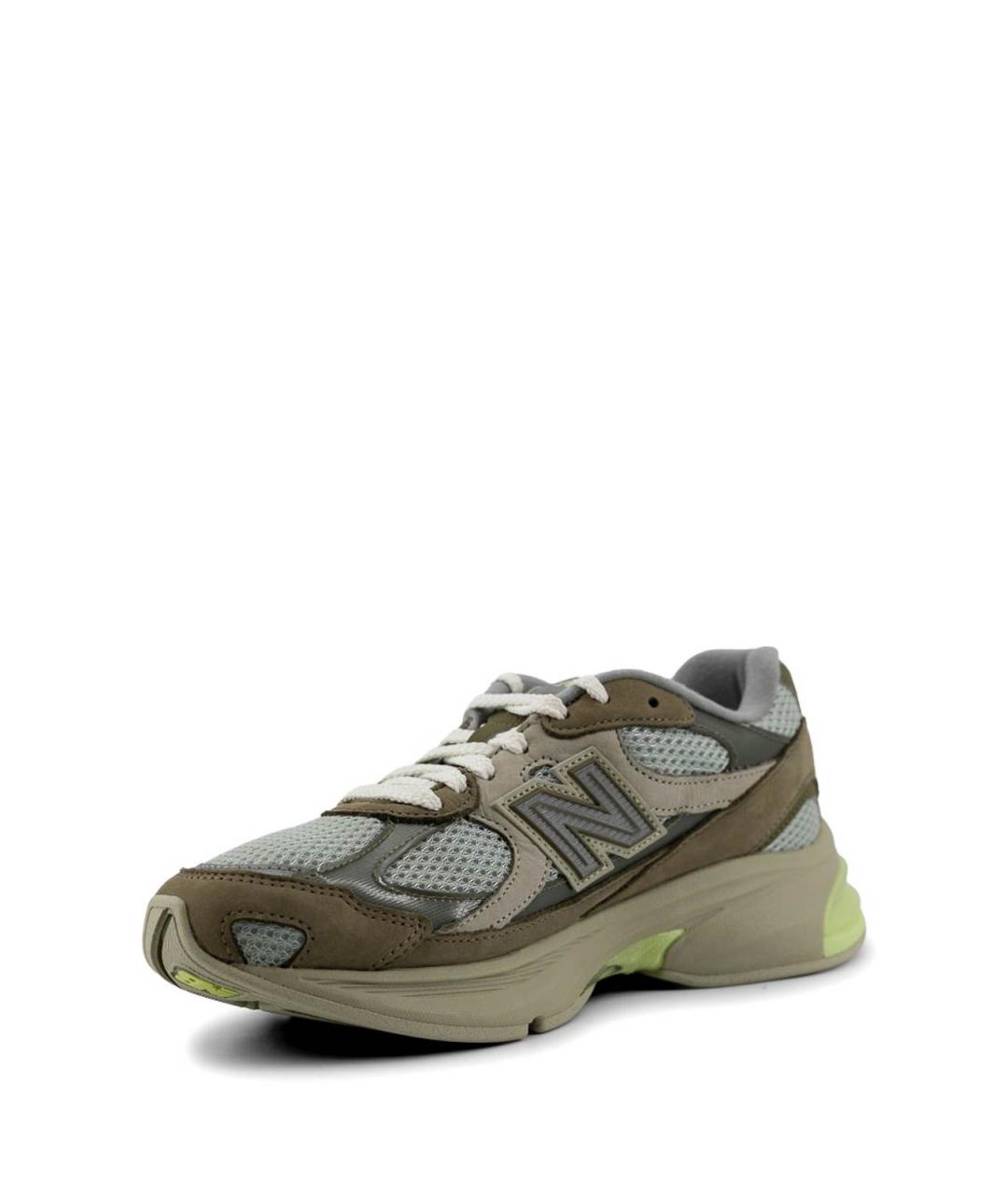 NEW BALANCE Зеленые кожаные низкие кроссовки / кеды, фото 2