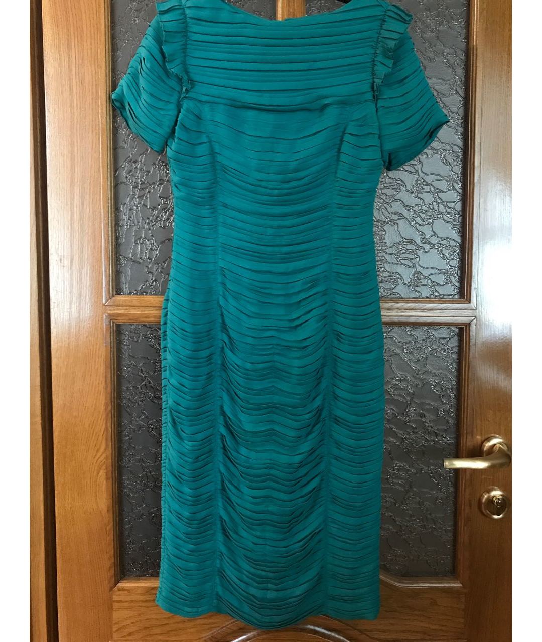 BURBERRY Зеленые шелковое коктейльное платье, фото 5