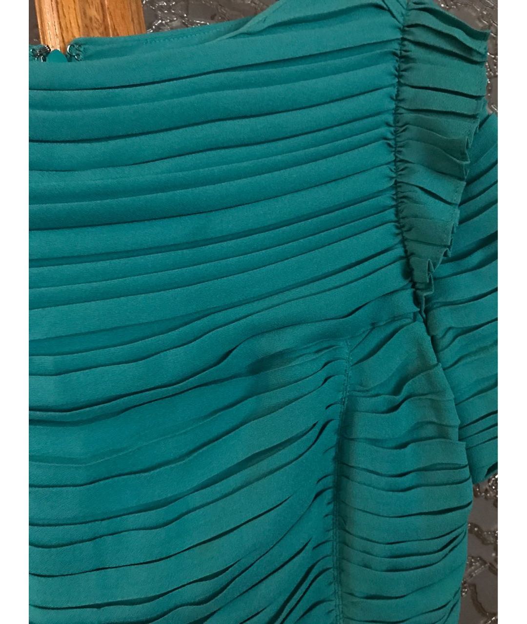 BURBERRY Зеленые шелковое коктейльное платье, фото 2