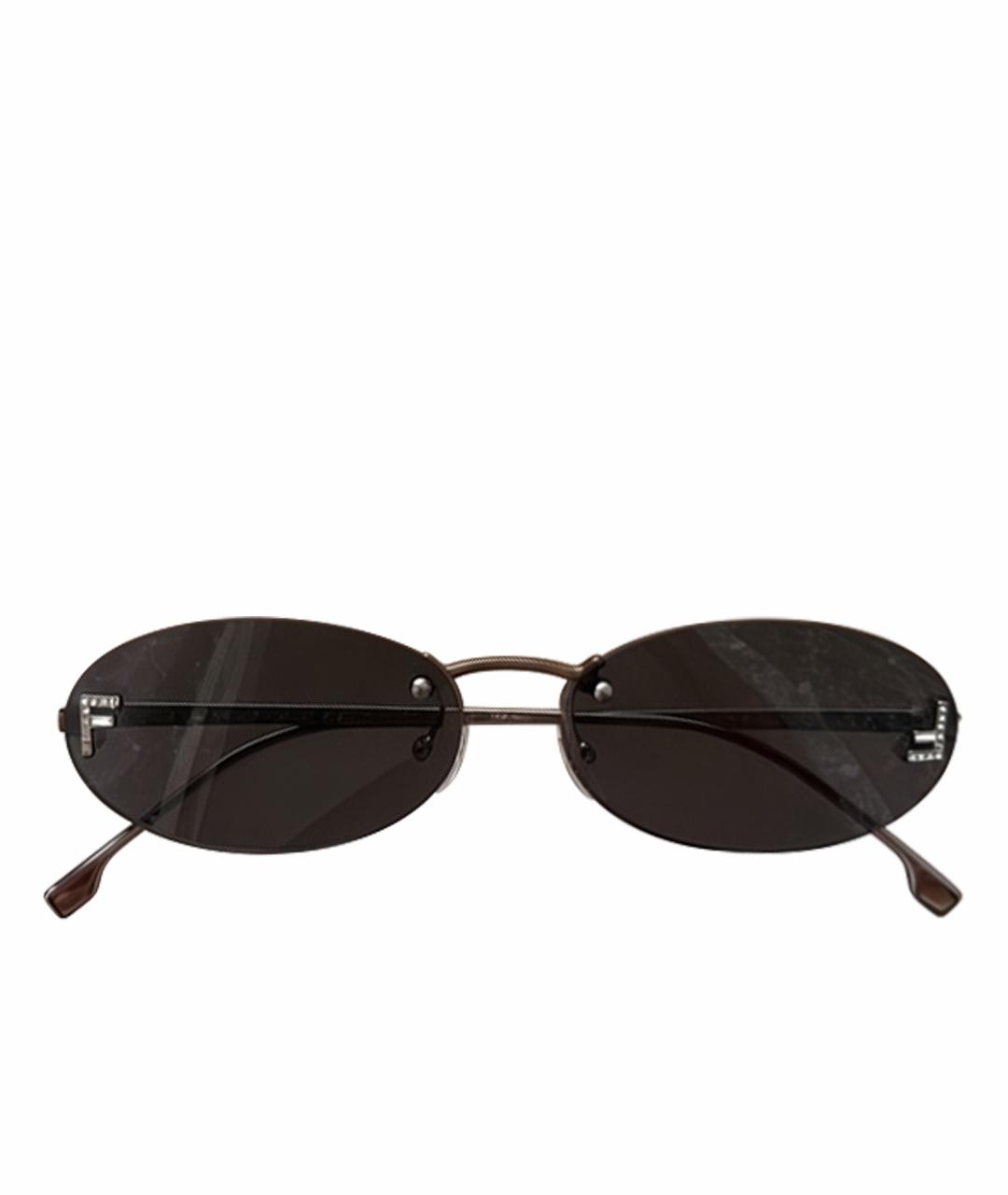 FENDI Черные металлические солнцезащитные очки, фото 1