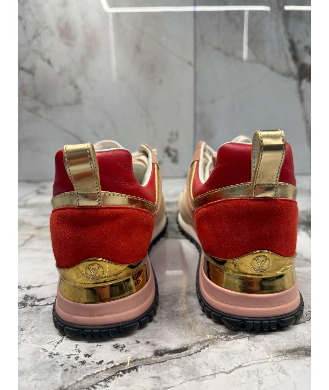 LOUIS VUITTON Розовые кожаные кроссовки, фото 6