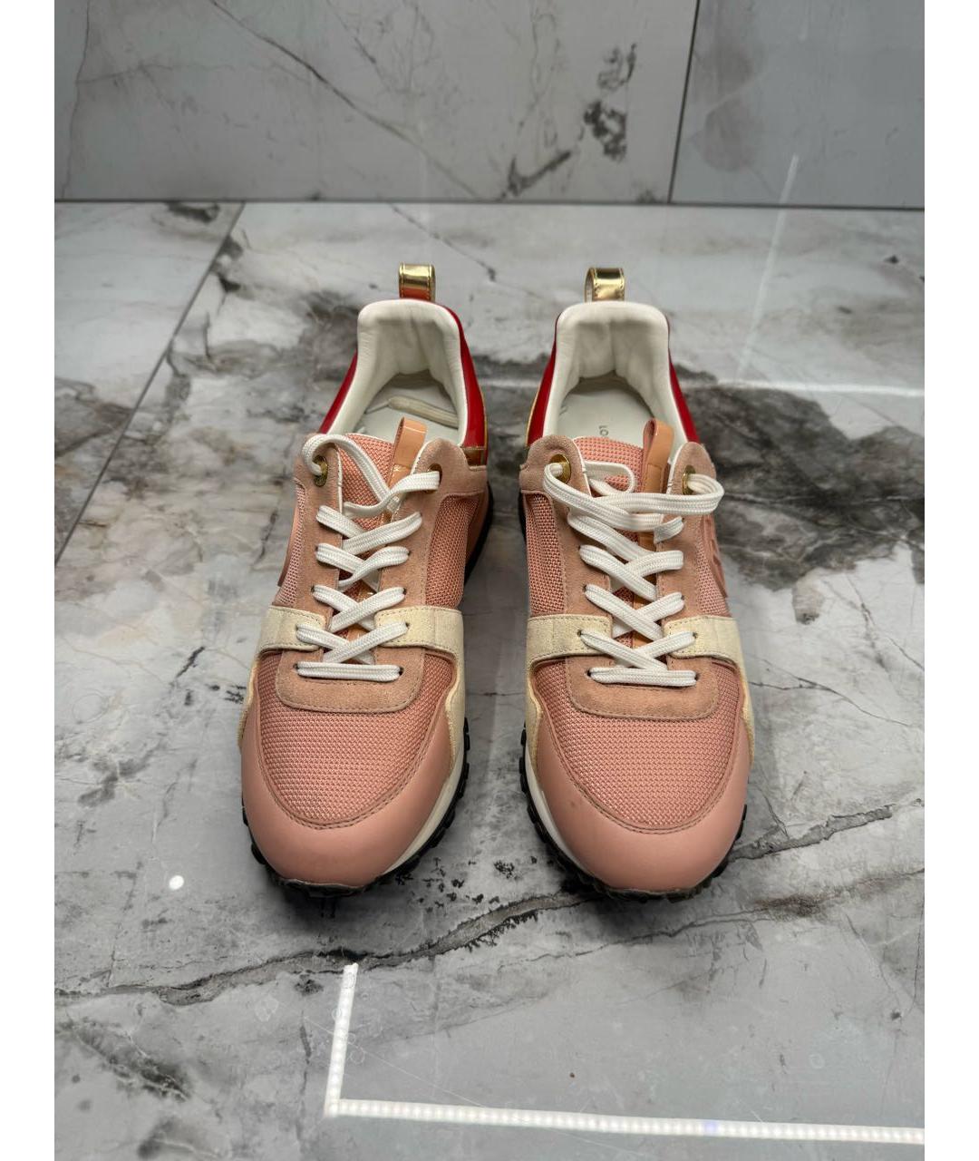 LOUIS VUITTON Розовые кожаные кроссовки, фото 2