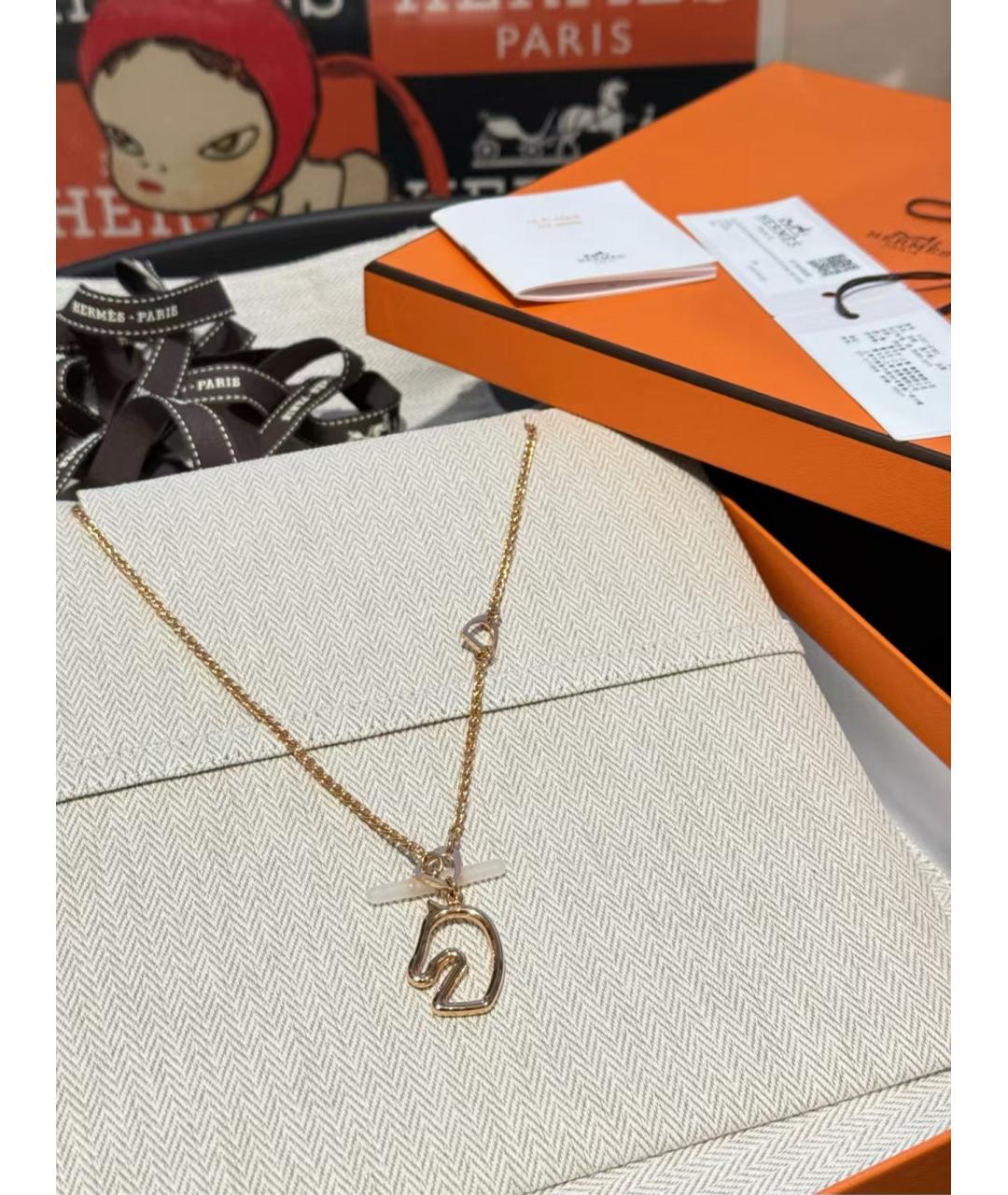 HERMES Золотая подвеска, фото 3