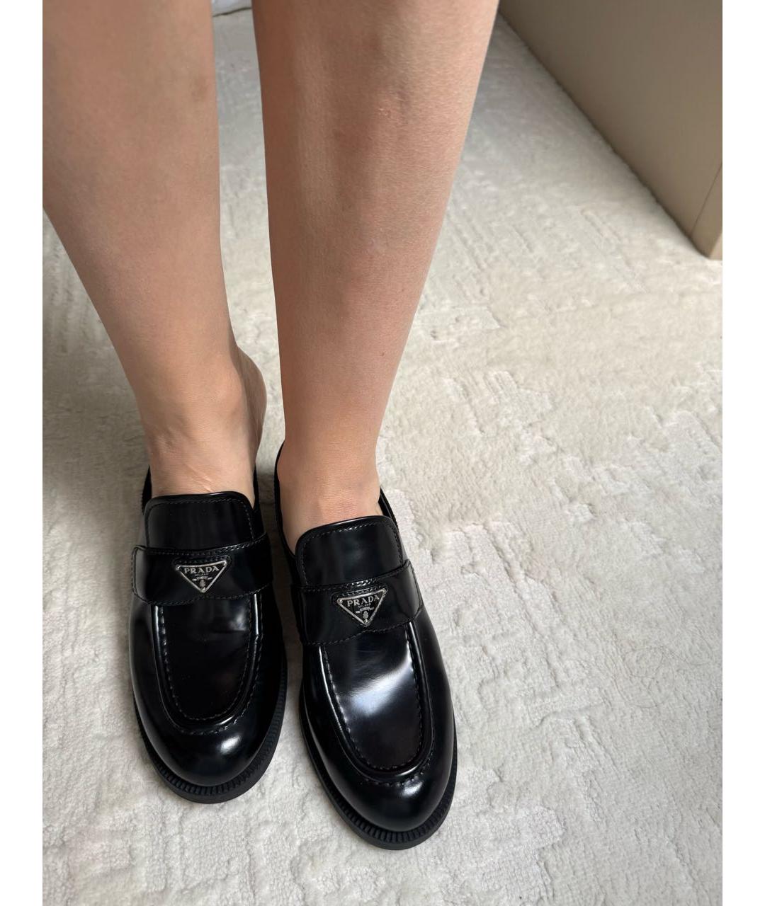 PRADA Черные кожаные лоферы, фото 7