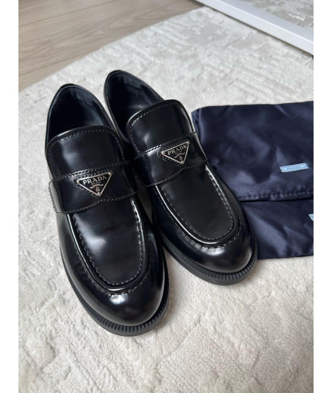 PRADA Черные кожаные лоферы, фото 6