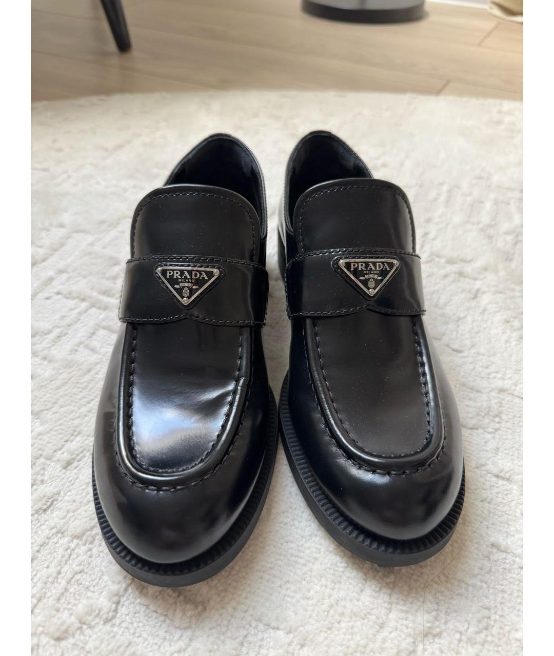 PRADA Черные кожаные лоферы, фото 2