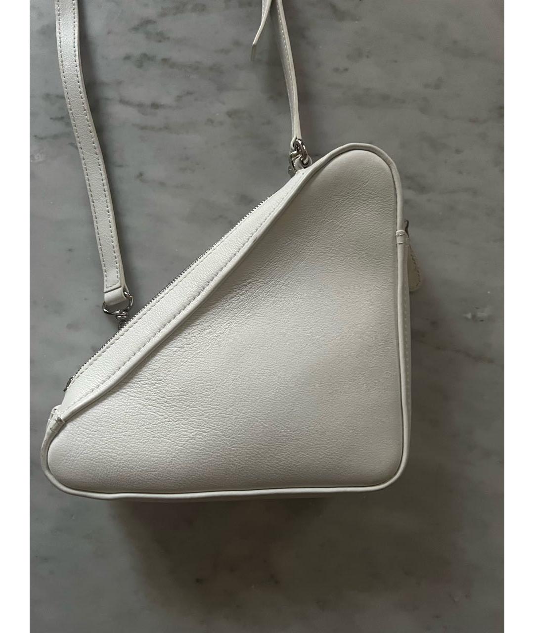 BALENCIAGA Белая кожаная сумка через плечо, фото 2