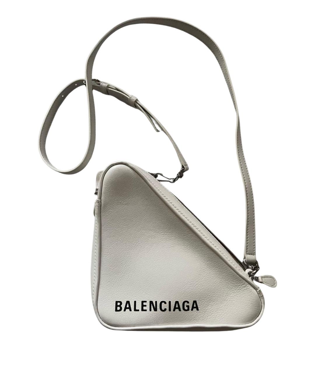 BALENCIAGA Белая кожаная сумка через плечо, фото 1