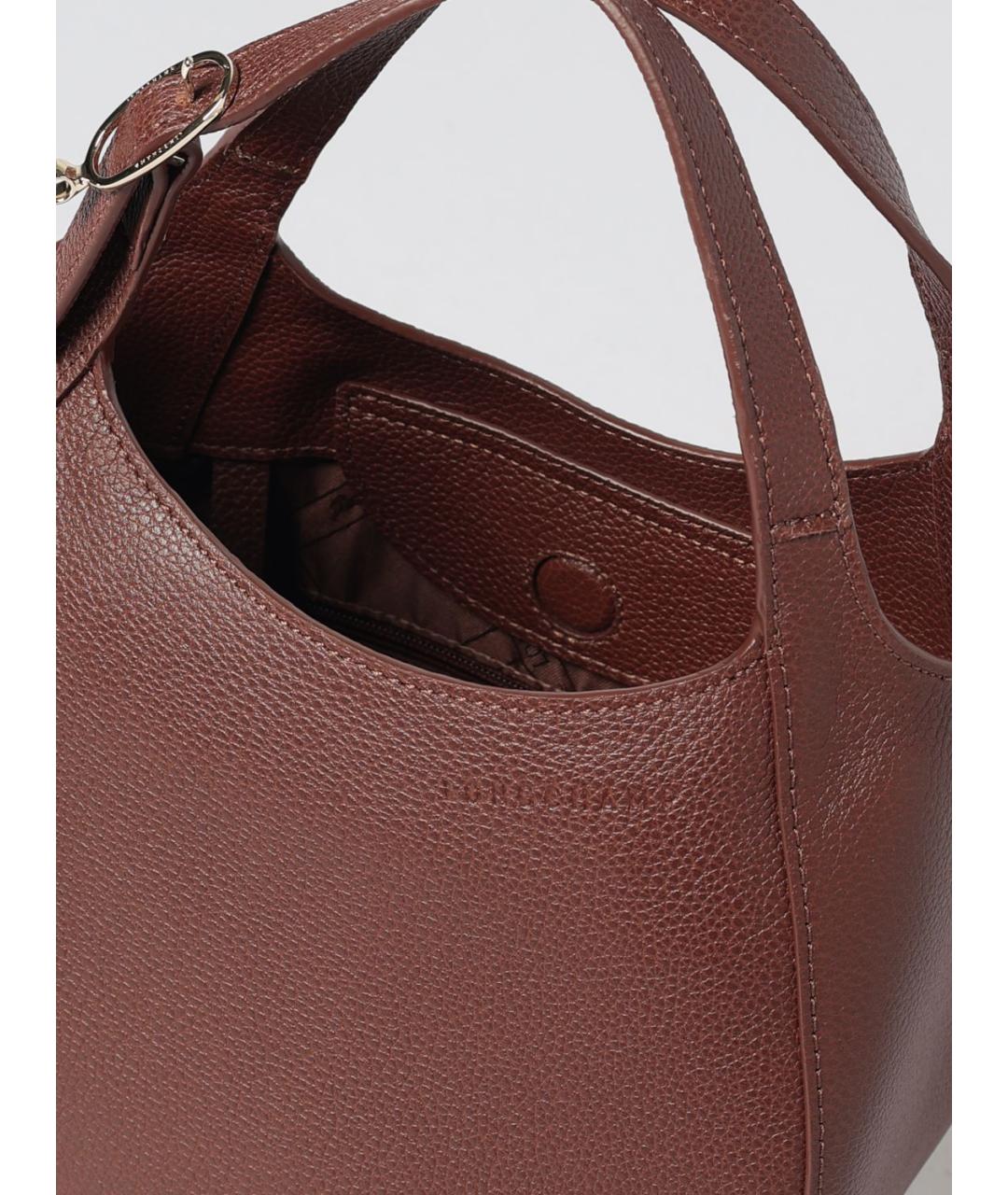 LONGCHAMP Коричневая кожаная сумка тоут, фото 3