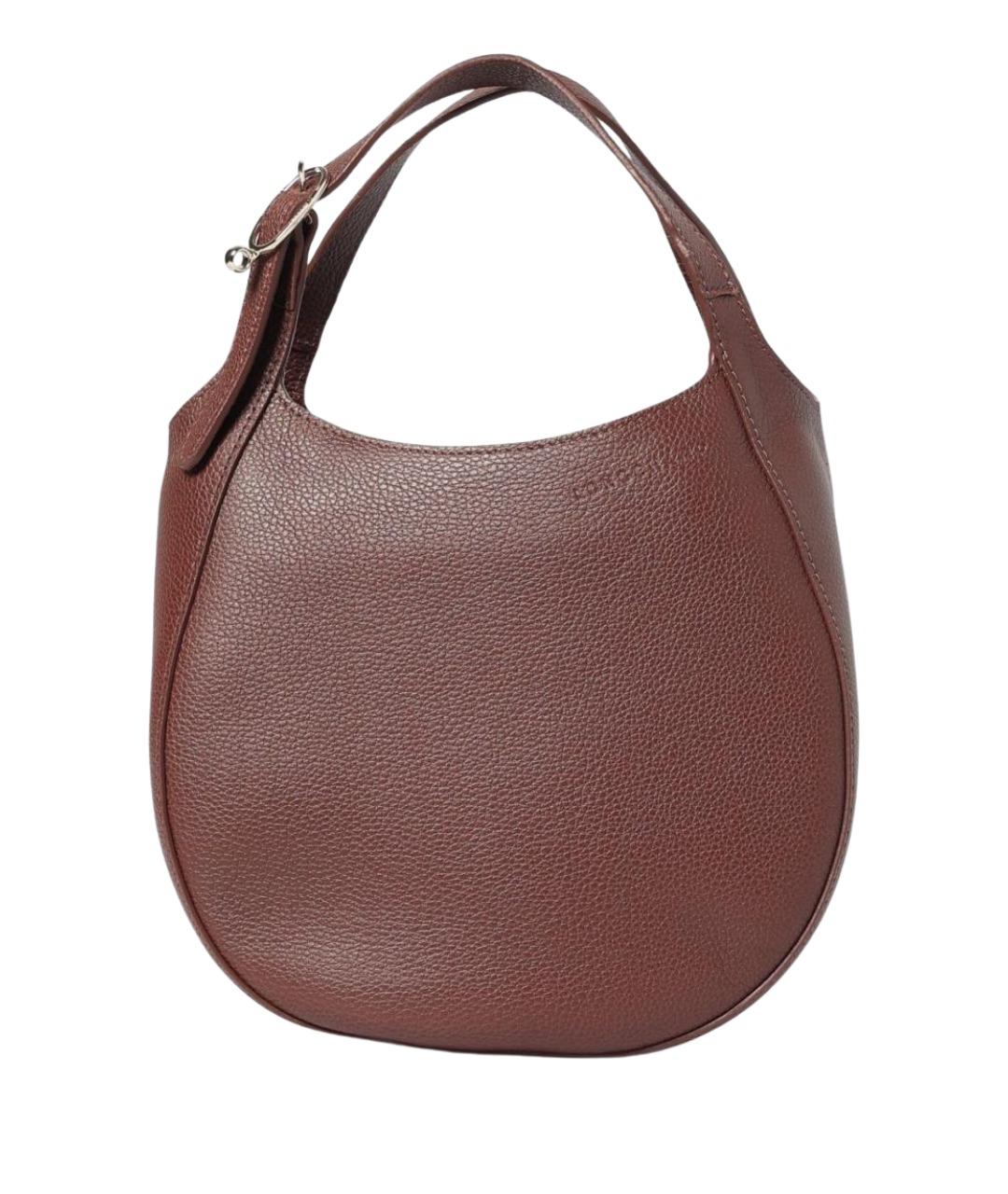 LONGCHAMP Коричневая кожаная сумка тоут, фото 1
