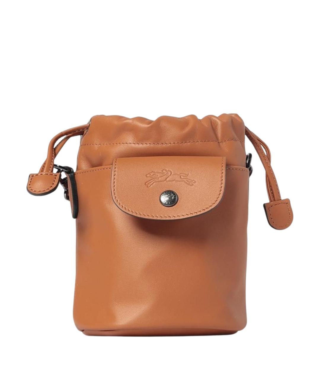 LONGCHAMP Коричневая кожаная сумка через плечо, фото 1