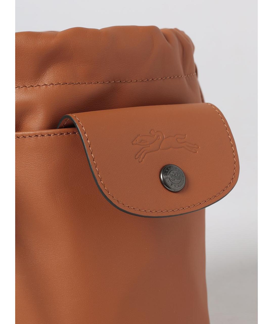 LONGCHAMP Коричневая кожаная сумка через плечо, фото 3