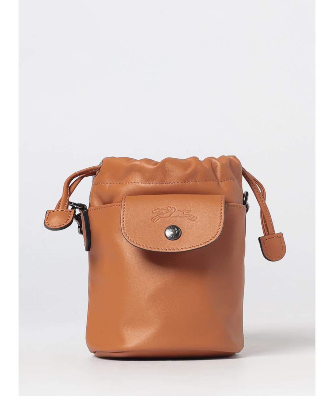LONGCHAMP Коричневая кожаная сумка через плечо, фото 4
