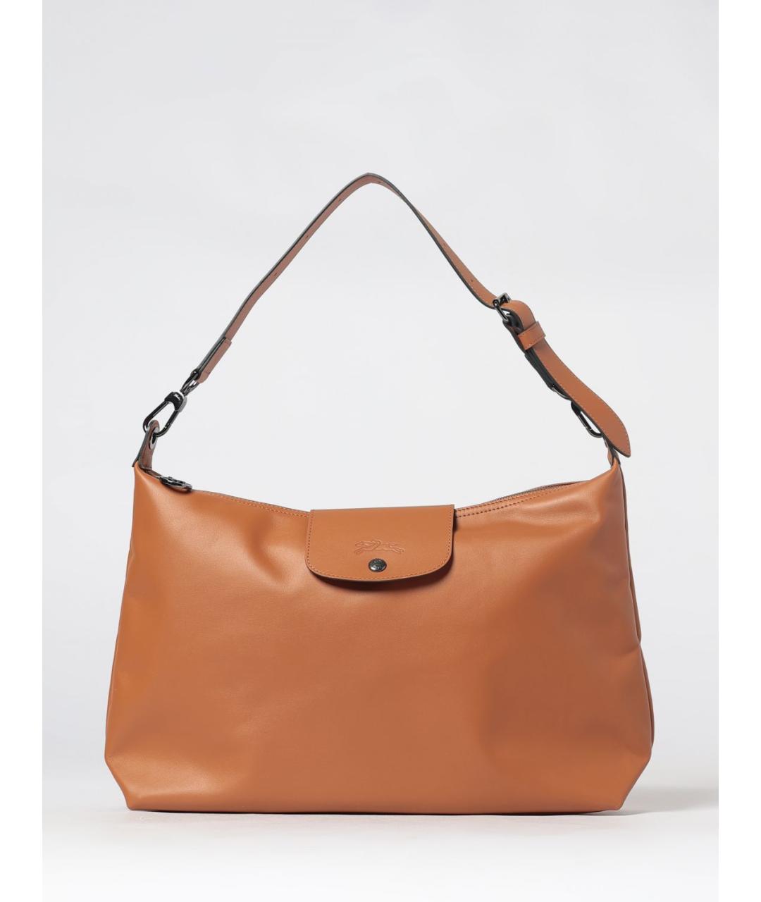 LONGCHAMP Коричневая кожаная сумка через плечо, фото 4
