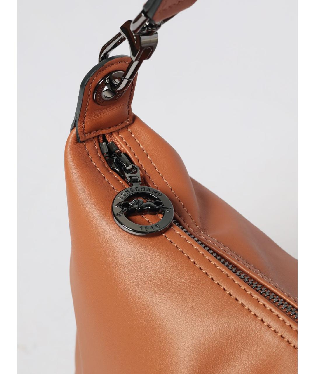 LONGCHAMP Коричневая кожаная сумка через плечо, фото 3