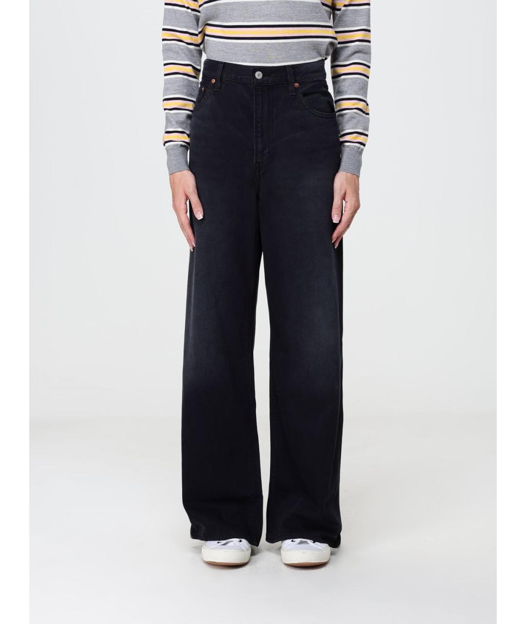 LEVI'S Темно-синие хлопковые прямые джинсы, фото 4