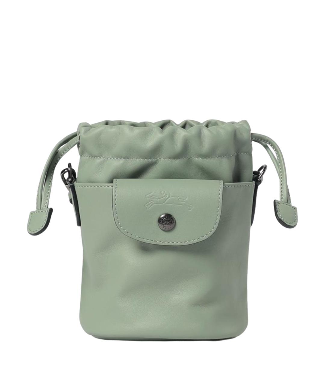 LONGCHAMP Зеленая кожаная сумка через плечо, фото 1