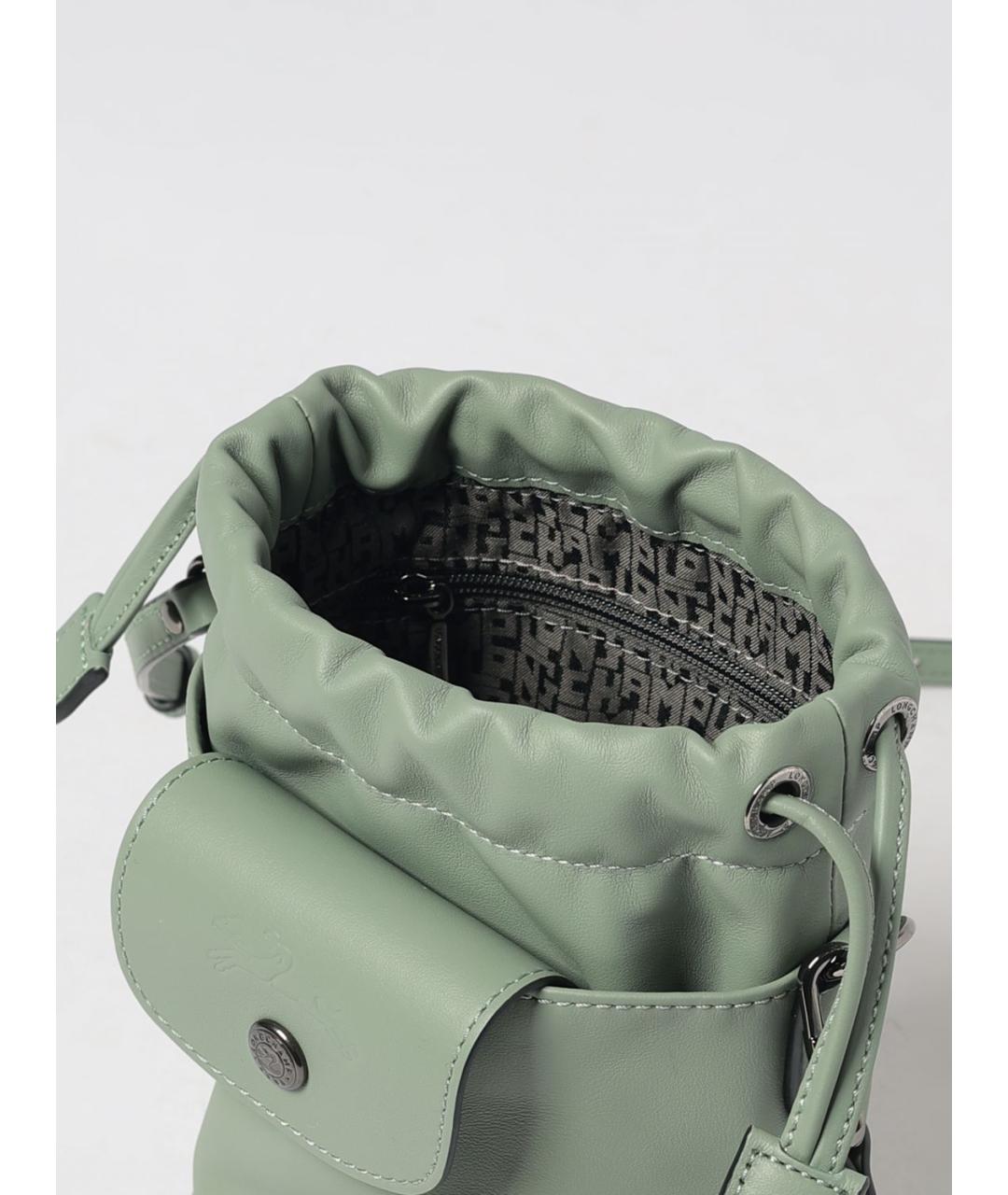 LONGCHAMP Зеленая кожаная сумка через плечо, фото 3