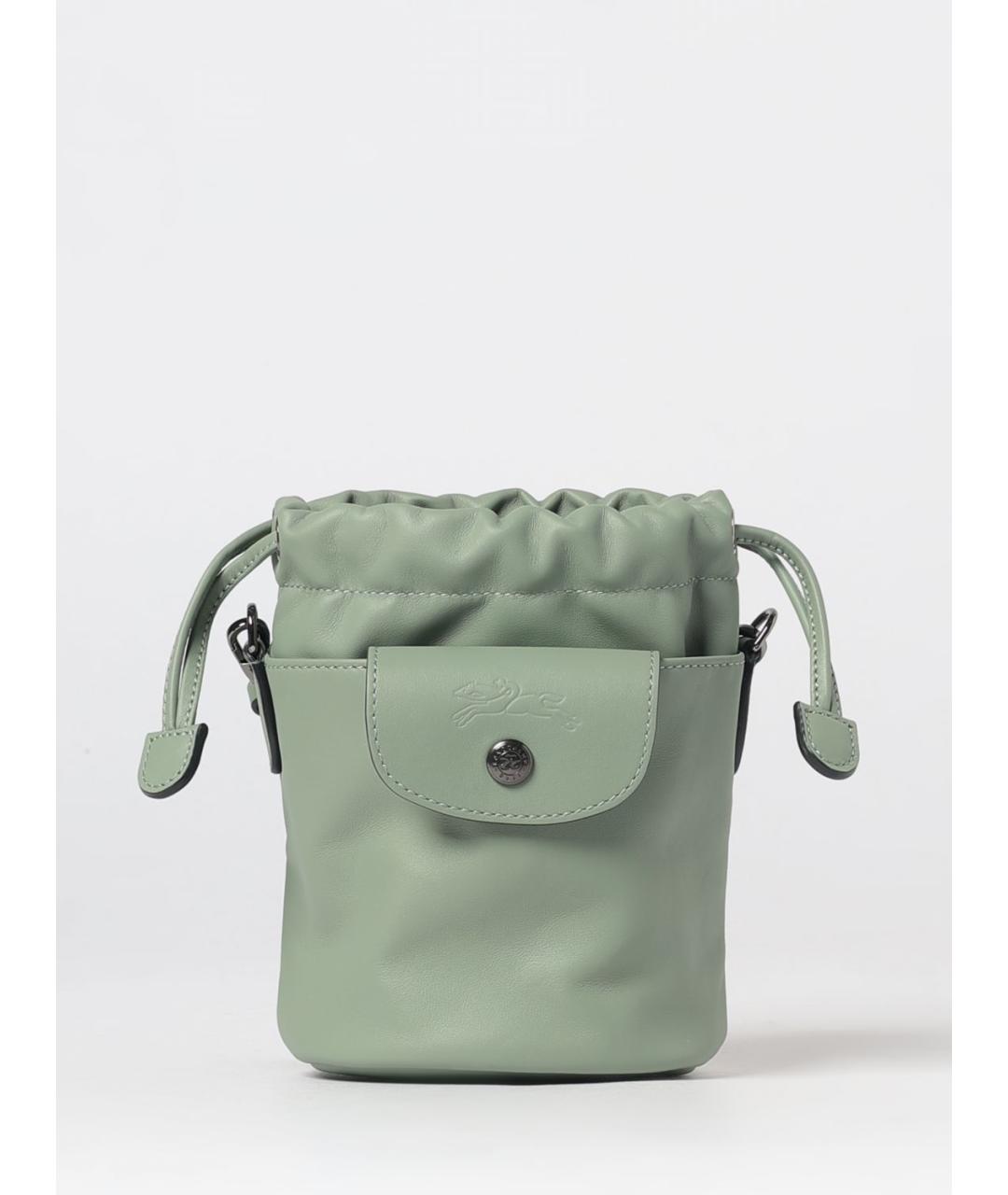 LONGCHAMP Зеленая кожаная сумка через плечо, фото 4