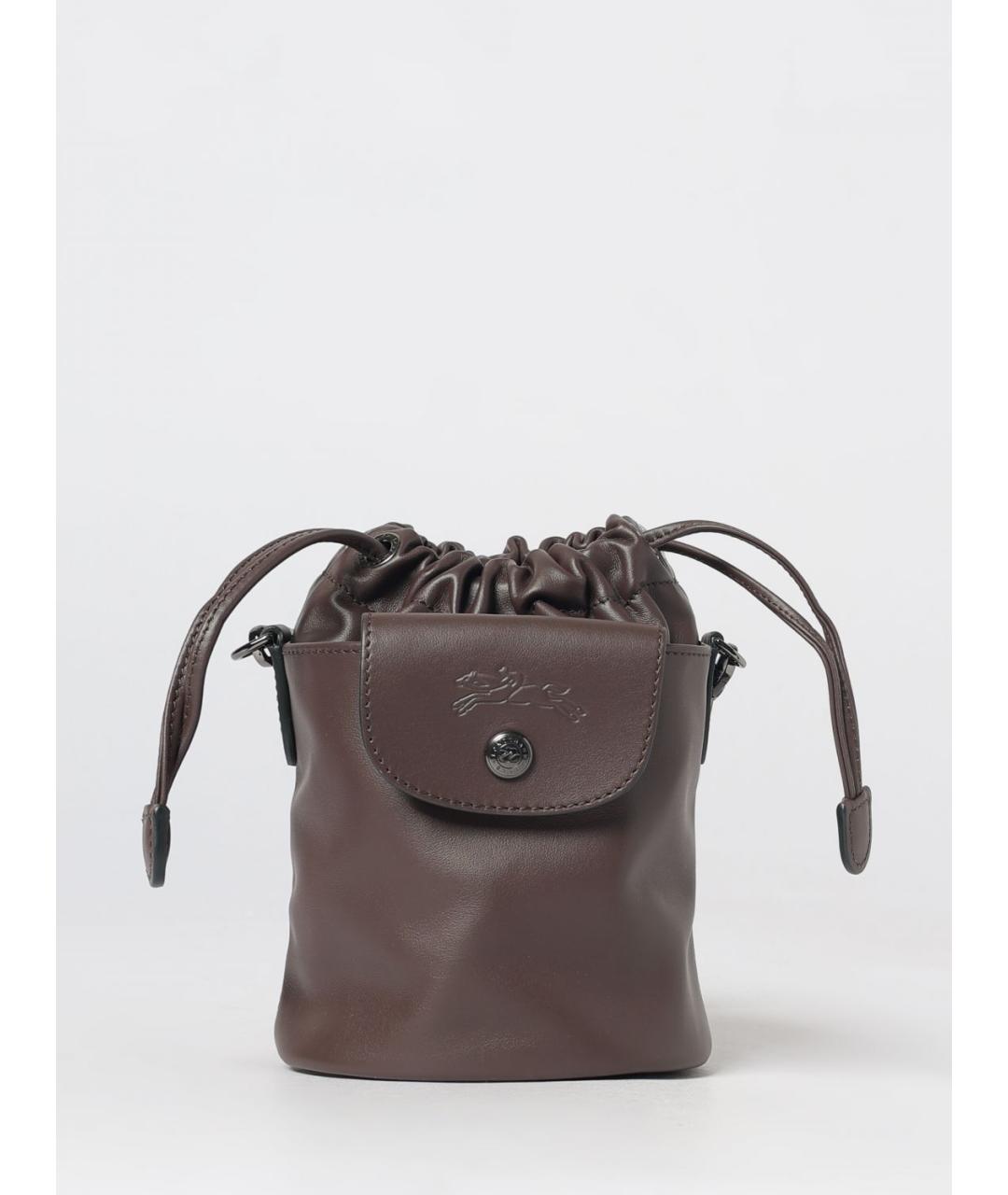 LONGCHAMP Коричневая кожаная сумка через плечо, фото 4