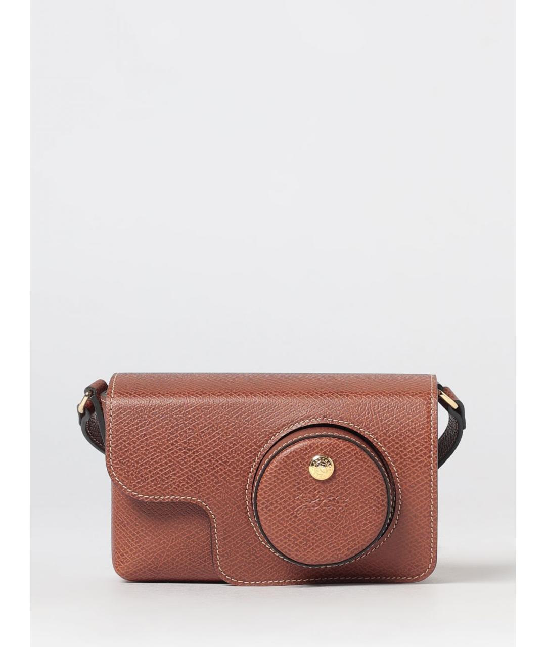 LONGCHAMP Коричневая кожаная сумка через плечо, фото 4
