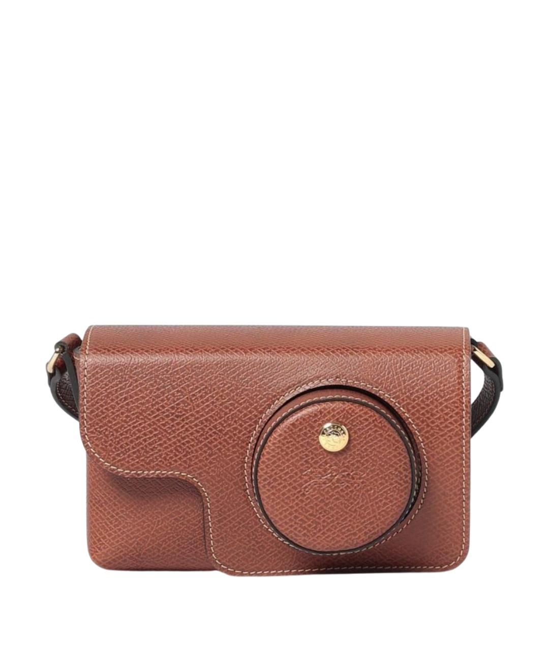 LONGCHAMP Коричневая кожаная сумка через плечо, фото 1