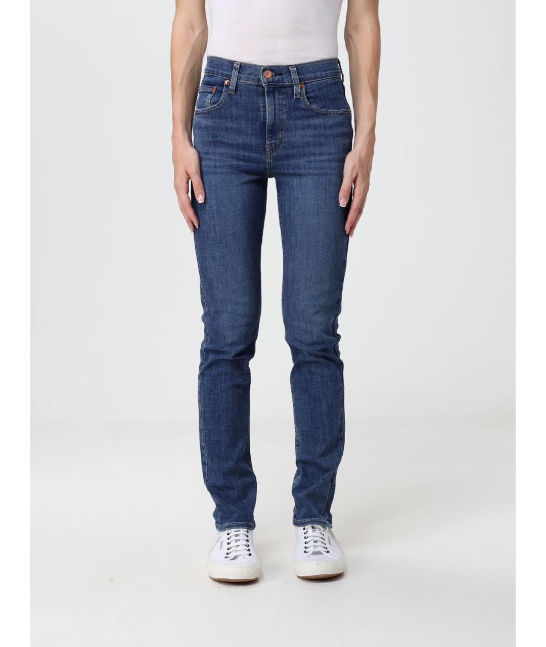 LEVI'S Синие хлопковые джинсы слим, фото 4