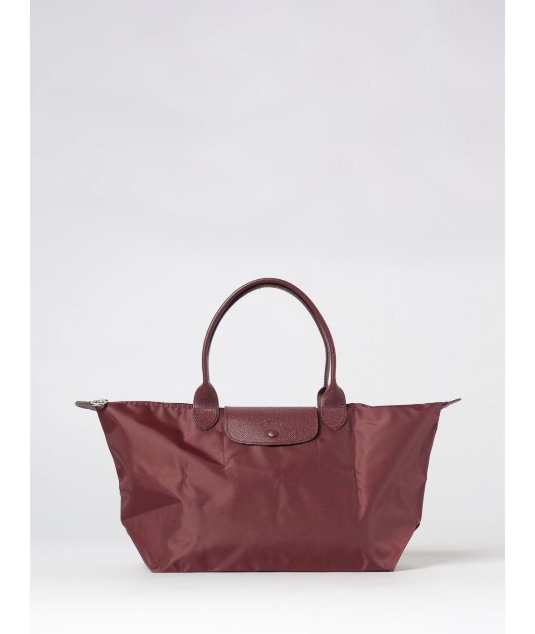 LONGCHAMP Бордовая нейлоновая сумка тоут, фото 5