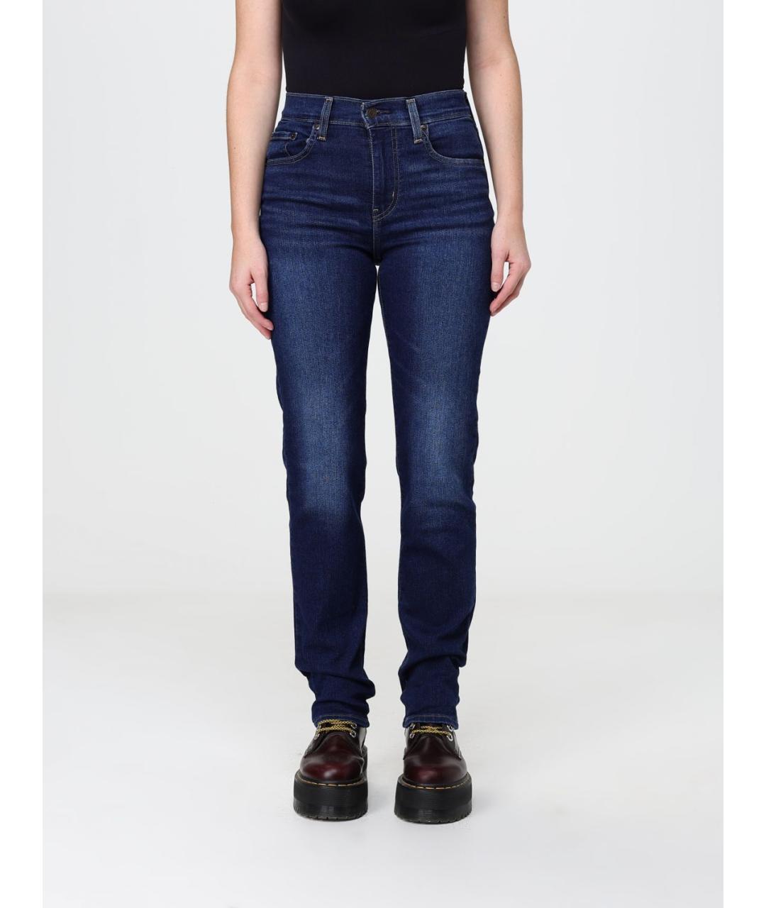 LEVI'S Синие хлопковые джинсы слим, фото 4