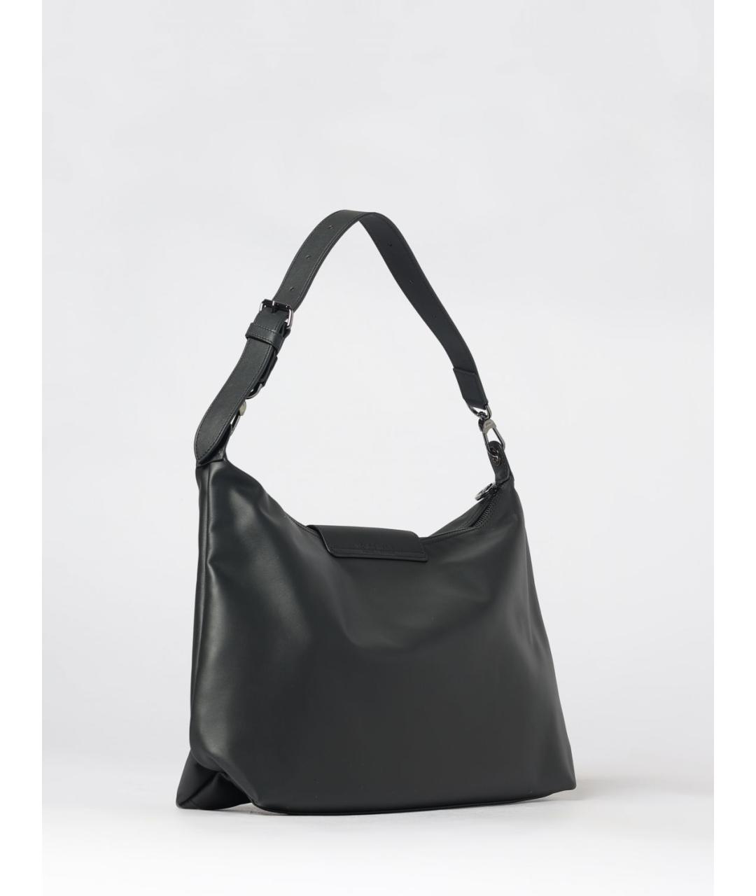 LONGCHAMP Черная кожаная сумка через плечо, фото 2