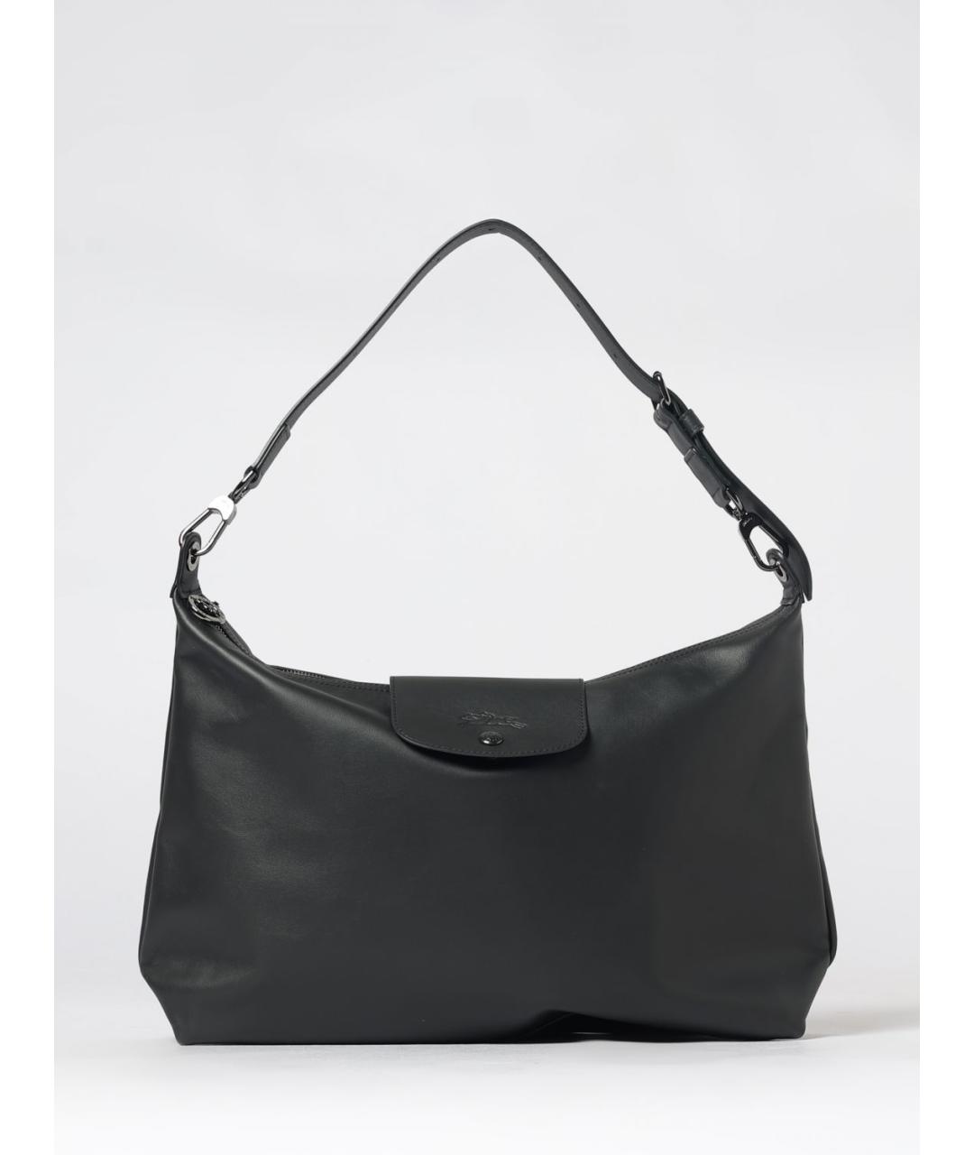 LONGCHAMP Черная кожаная сумка через плечо, фото 4