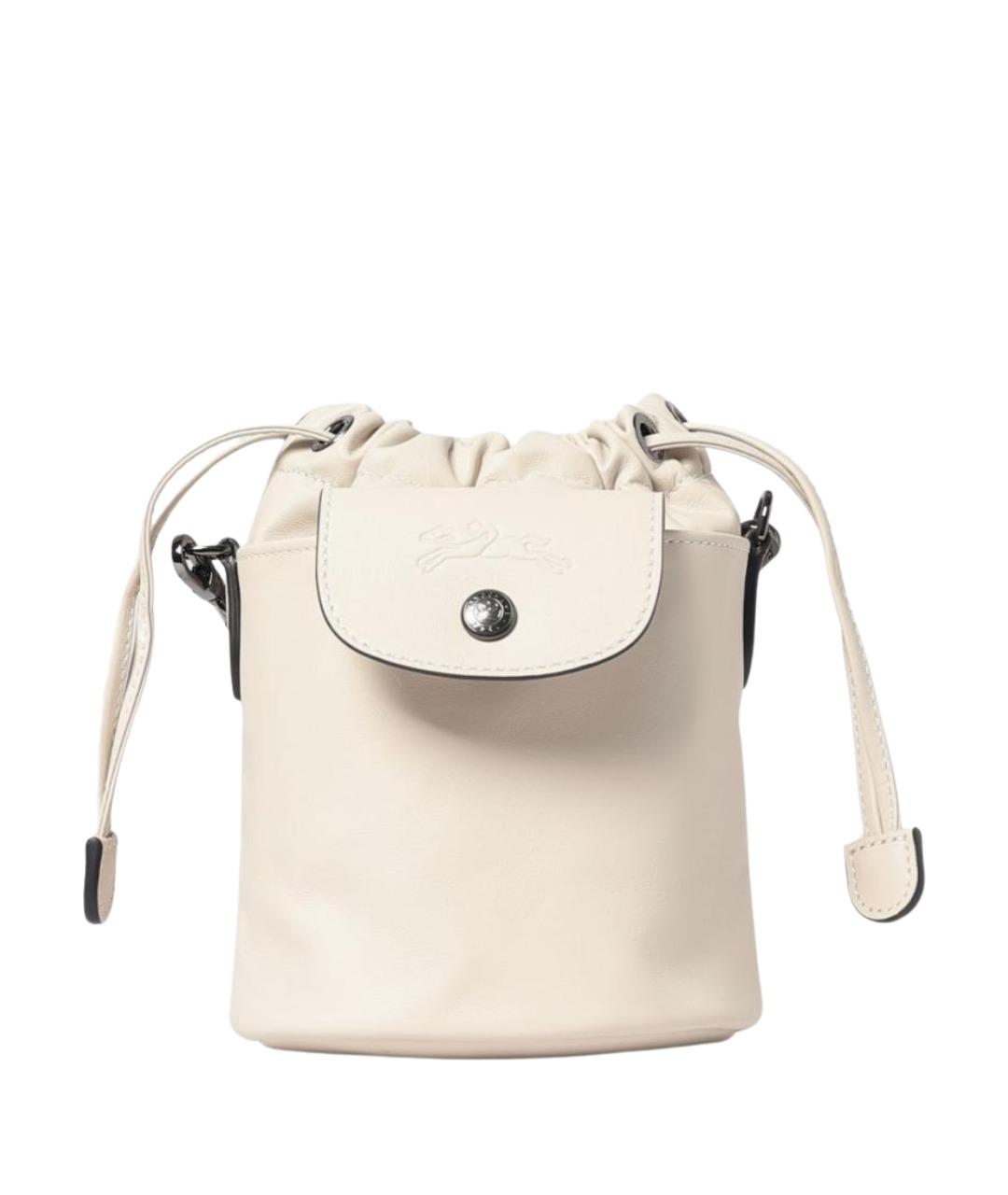 LONGCHAMP Бежевая кожаная сумка через плечо, фото 1