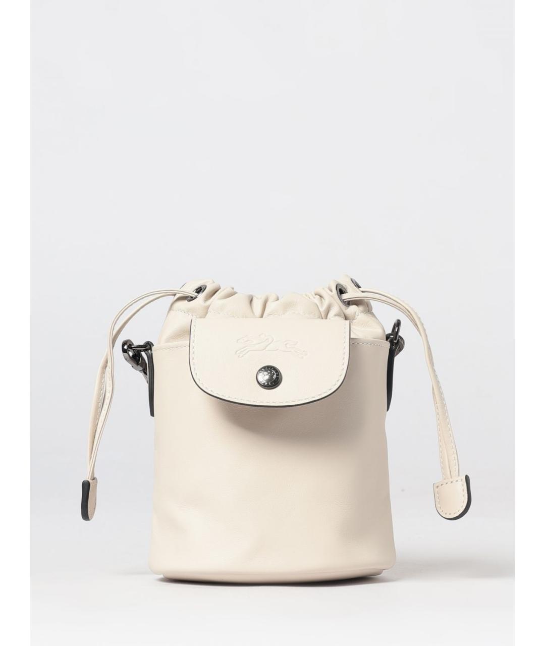 LONGCHAMP Бежевая кожаная сумка через плечо, фото 4